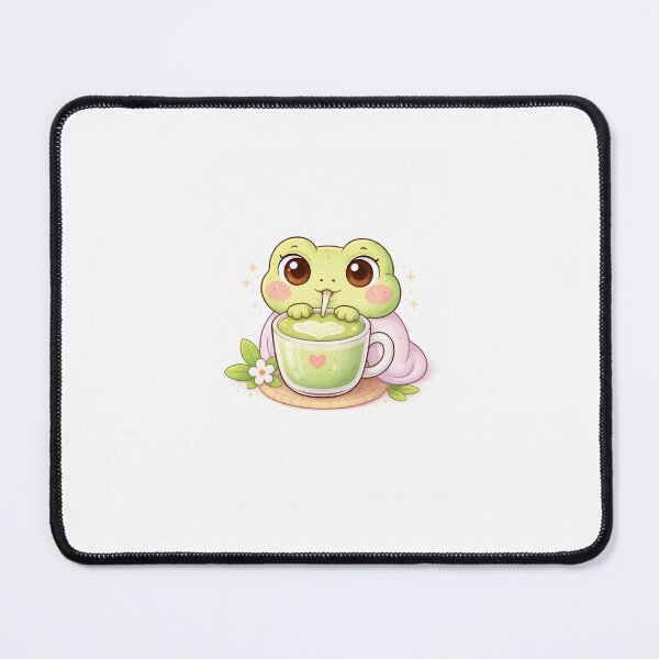 Item preview, Kawaii Frog Drinking Matcha Latte | Cute Calm Frog Sticker designed and sold by AidaAviles.