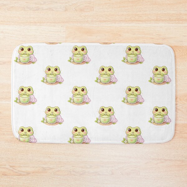 Item preview, Kawaii Frog Drinking Matcha Latte | Cute Calm Frog Sticker designed and sold by AidaAviles.