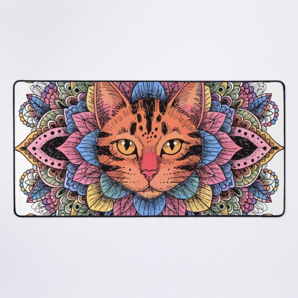 Item preview, Boho Mandala Cat Illustration | Floral Tribal Cat Art | Vintage Ethnic Animal Design designed and sold by Anime9122.