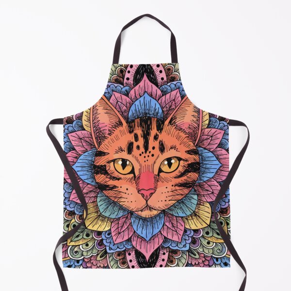 Item preview, Boho Mandala Cat Illustration | Floral Tribal Cat Art | Vintage Ethnic Animal Design designed and sold by Anime9122.