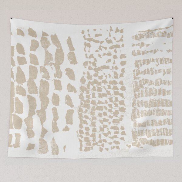 Item preview, Three Grains Textured Monoprint - Snow + Dove designed and sold by Irene Estelle.
