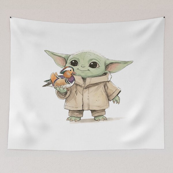 Artikelvorschau, BABY YODA MIT MANDARINENTE entworfen und verkauft von LIS AND MELIVERSO.