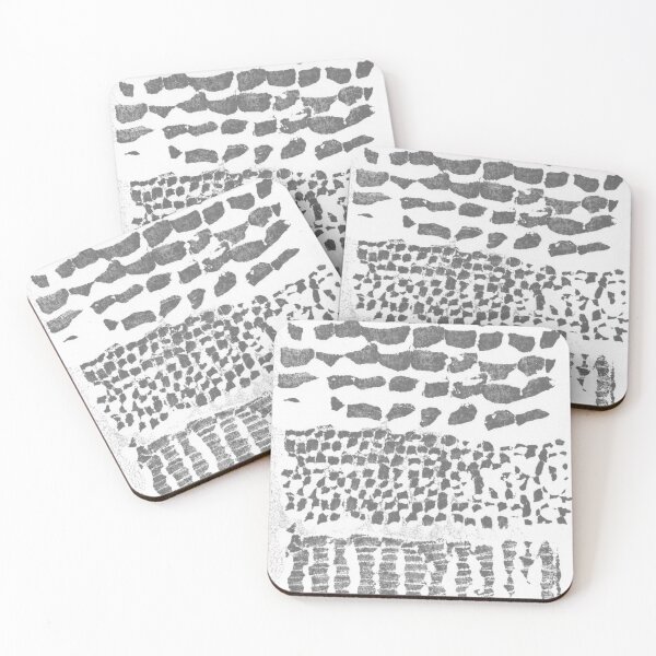 Item preview, Three Grains Textured Monoprint - Snow + Slate designed and sold by Irene Estelle.