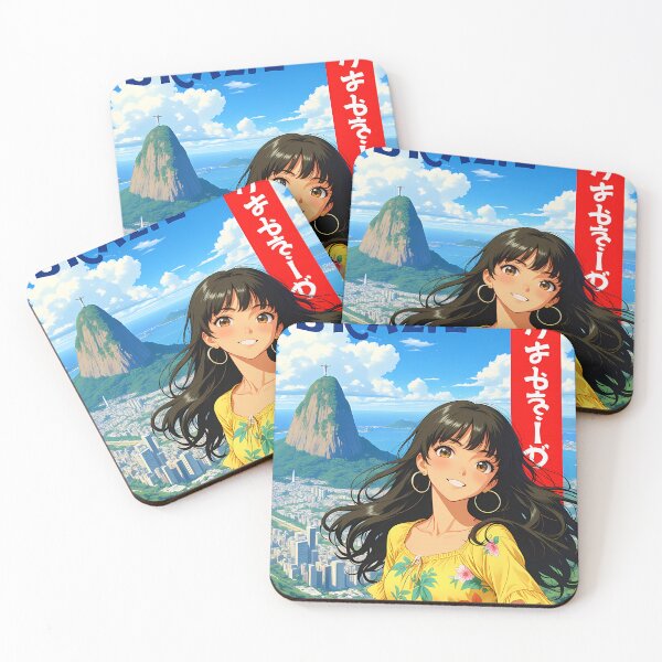 Item preview, Rio De Janeiro Retro Anime Girl 80s Vintage Travel Poster designed and sold by animemaps9.