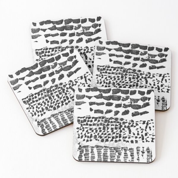 Item preview, Three Grains Textured Monoprint - Snow + Coal designed and sold by Irene Estelle.