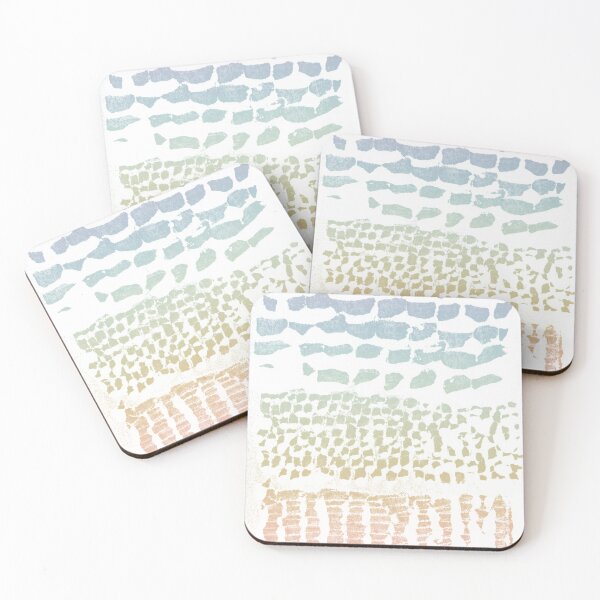 Item preview, Three Grains Textured Monoprint - Snow + Rainbow Sorbet designed and sold by Irene Estelle.