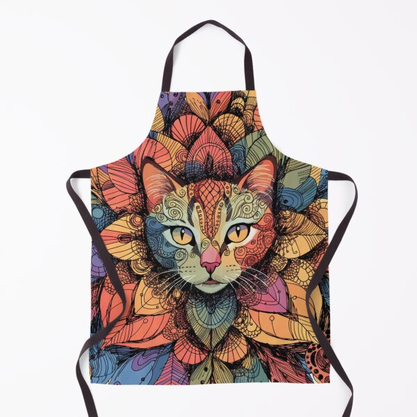 Item preview, Boho Mandala Cat Illustration | Floral Tribal Cat Art | Vintage Ethnic Animal Design designed and sold by Anime9122.