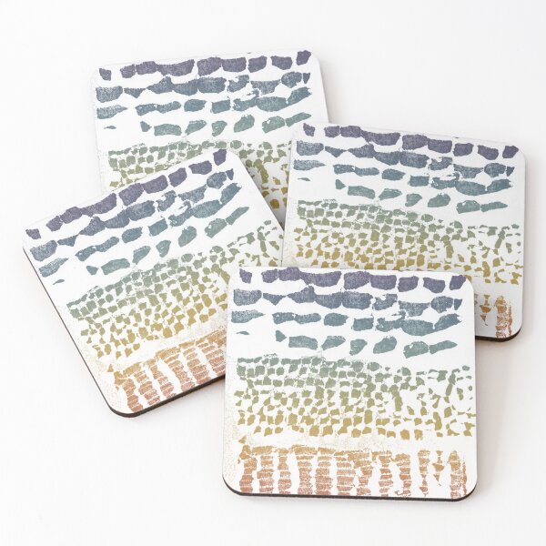 Item preview, Three Grains Textured Monoprint - Snow + Rainbow Sunset designed and sold by Irene Estelle.