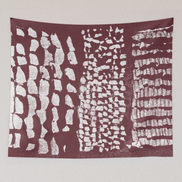Item preview, Three Grains Textured Monoprint - Wine + Snow designed and sold by Irene Estelle.
