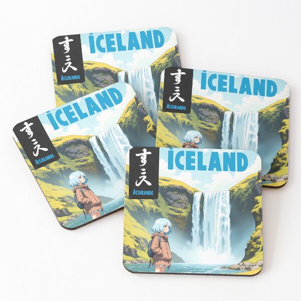 Item preview, Reykjavik Iceland Anime Girl 80s Vintage Travel Poster designed and sold by animemaps9.