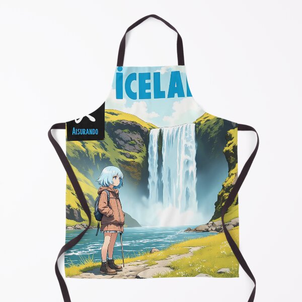 Item preview, Reykjavik Iceland Anime Girl 80s Vintage Travel Poster designed and sold by animemaps9.