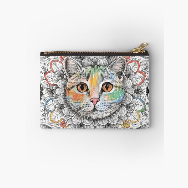 Item preview, Boho Mandala Cat Illustration | Floral Tribal Cat Art | Vintage Ethnic Animal Design designed and sold by Anime9122.