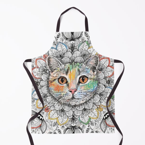 Item preview, Boho Mandala Cat Illustration | Floral Tribal Cat Art | Vintage Ethnic Animal Design designed and sold by Anime9122.