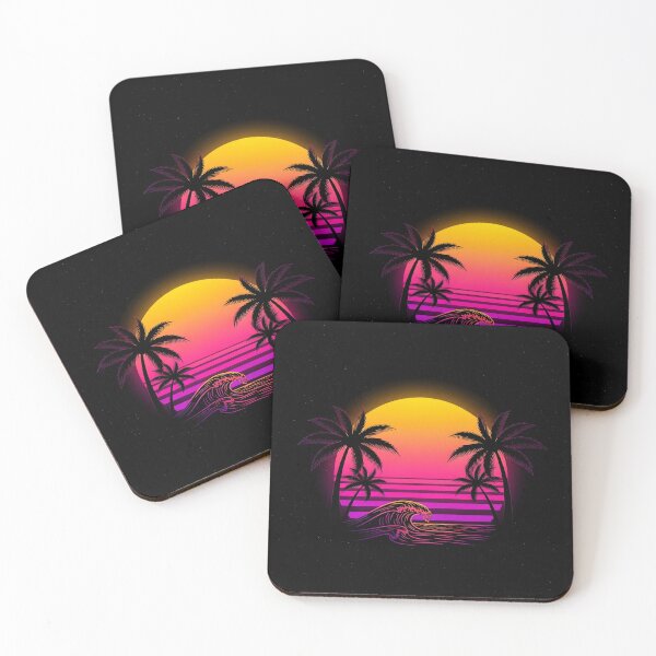 Item preview, Retro Sunset Wave Vaporwave Aesthetic 80s Neon Beach T-Shirt designed and sold by SLDavincy.