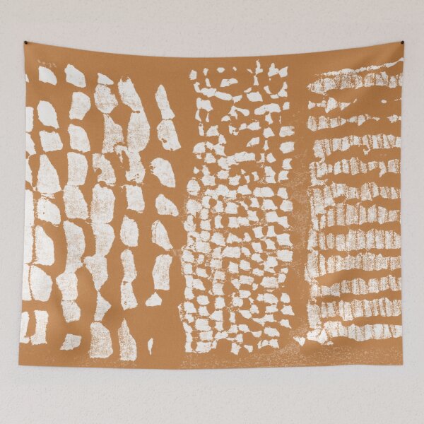 Item preview, Three Grains Textured Monoprint - Rust + Snow designed and sold by Irene Estelle.