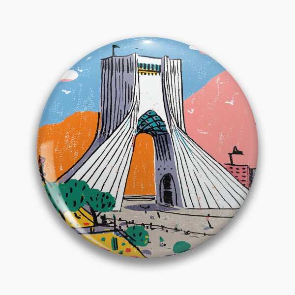 Item preview, Colorful Tehran Azadi Tower Illustration designed and sold by NILStudio.
