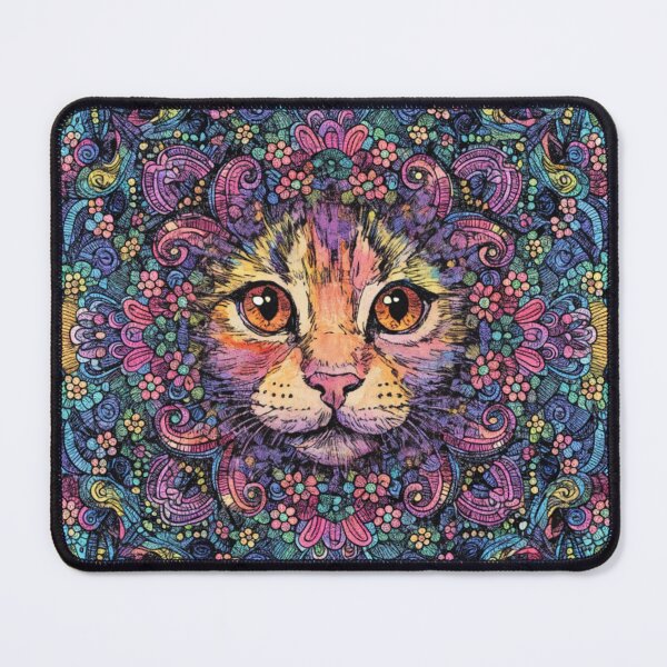 Item preview, Boho Mandala Cat Illustration | Floral Tribal Cat Art | Vintage Ethnic Animal Design designed and sold by Anime9122.