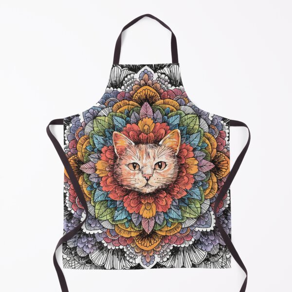 Item preview, Boho Mandala Cat Illustration | Floral Tribal Cat Art | Vintage Ethnic Animal Design designed and sold by Anime9122.