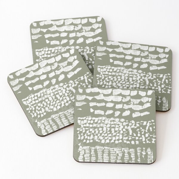 Item preview, Three Grains Textured Monoprint - Sage + Snow designed and sold by Irene Estelle.