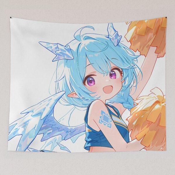 Item preview, Shefi Princess Connect Cheerleader Anime Girl Blue Dragon Wings designed and sold by Spraykart.