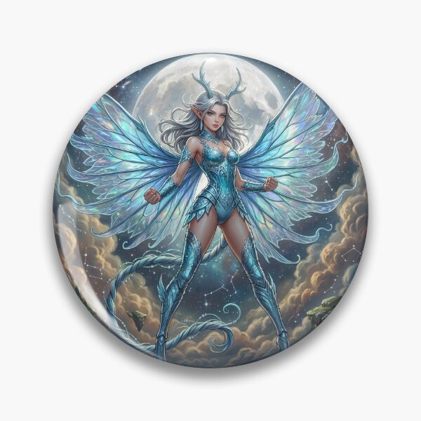 Item preview, Moon Fairy - Iridescent Wings Fantasy Art designed and sold by Lucid Dream Pixel.