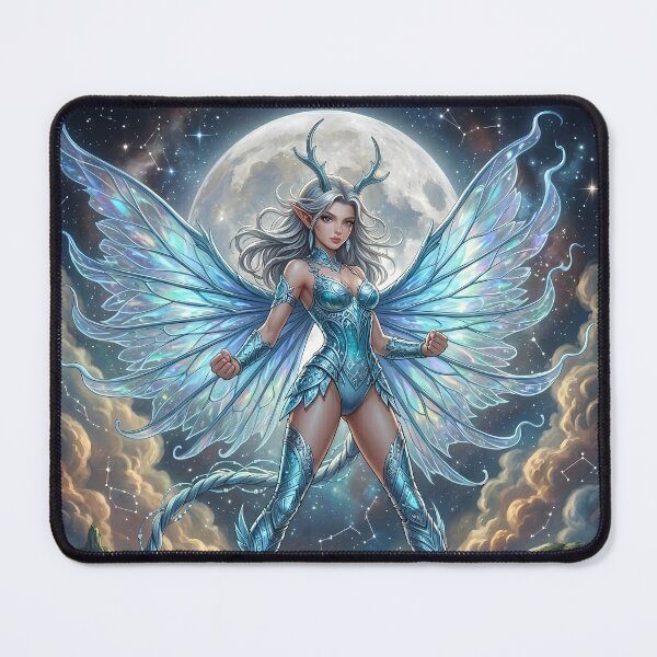 Item preview, Moon Fairy - Iridescent Wings Fantasy Art designed and sold by Lucid Dream Pixel.