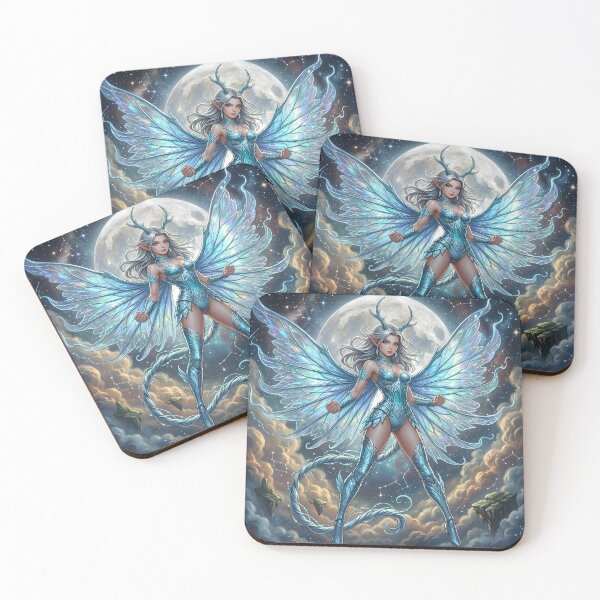 Item preview, Moon Fairy - Iridescent Wings Fantasy Art designed and sold by Lucid Dream Pixel.