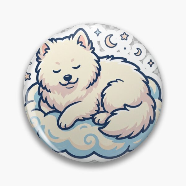 Item preview, Sleepy Cloud Samoyed Sticker - Cute Dreamy Puppy Art designed and sold by EternalWz.
