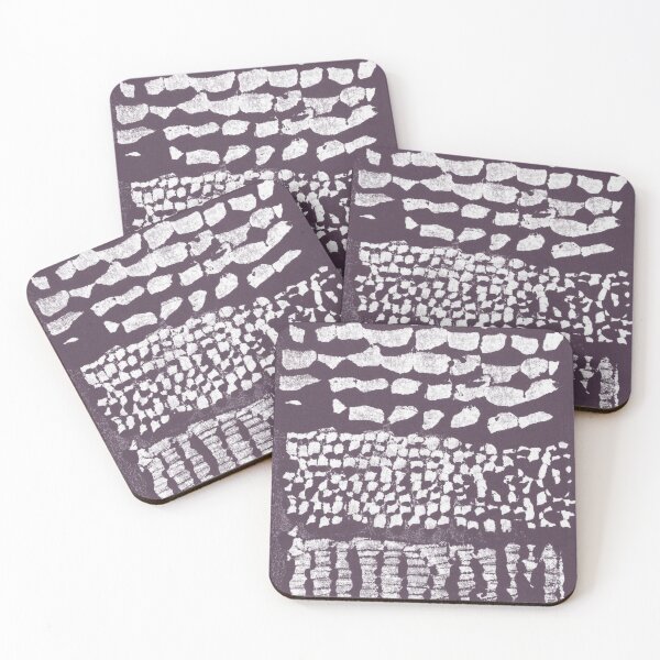 Item preview, Three Grains Textured Monoprint - Fig + Snow designed and sold by Irene Estelle.