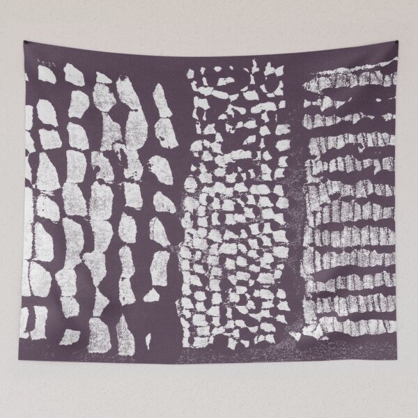 Item preview, Three Grains Textured Monoprint - Fig + Snow designed and sold by Irene Estelle.