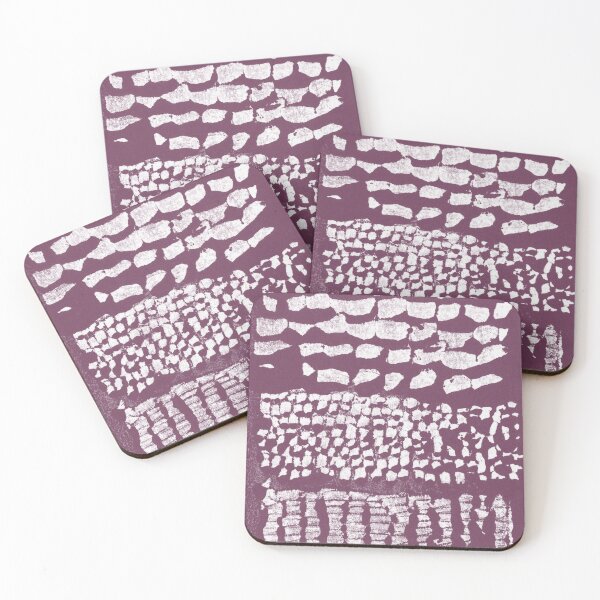 Item preview, Three Grains Textured Monoprint - Beet + Snow designed and sold by Irene Estelle.