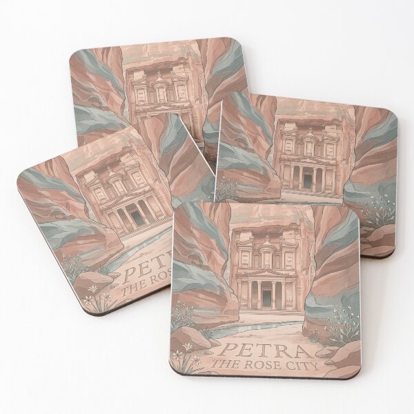 Item preview, Petra Jordan Rose City Ancient Treasury Minimalist Illustration designed and sold by Artful Expression .