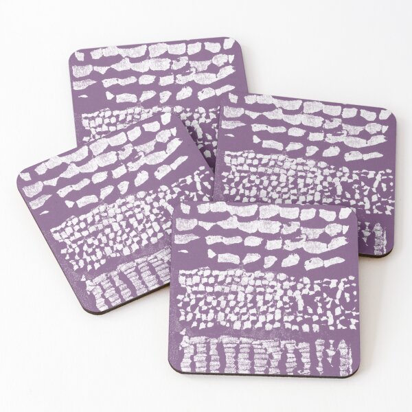 Item preview, Three Grains Textured Monoprint - Plum + Snow designed and sold by Irene Estelle.