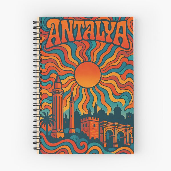 Item preview, Trippy Psychedelic Poster of Antalya | Neon Mediterranean Coastline | Vibrant Abstract Turkish City Art designed and sold by PaintedPixels01.