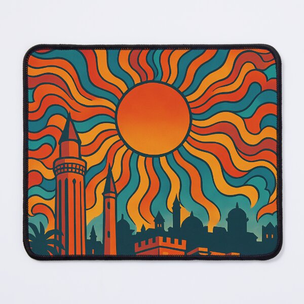 Item preview, Trippy Psychedelic Poster of Antalya | Neon Mediterranean Coastline | Vibrant Abstract Turkish City Art designed and sold by PaintedPixels01.