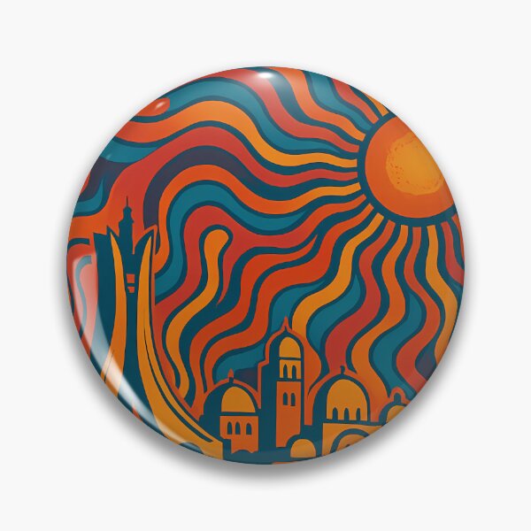 Item preview, Trippy Psychedelic Poster of Algiers | Neon Casbah Skyline | Vibrant Abstract North African City Art designed and sold by PaintedPixels01.