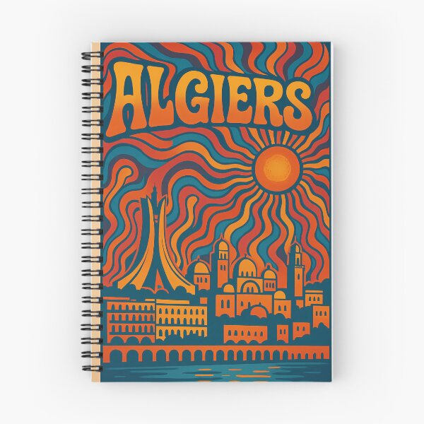 Item preview, Trippy Psychedelic Poster of Algiers | Neon Casbah Skyline | Vibrant Abstract North African City Art designed and sold by PaintedPixels01.