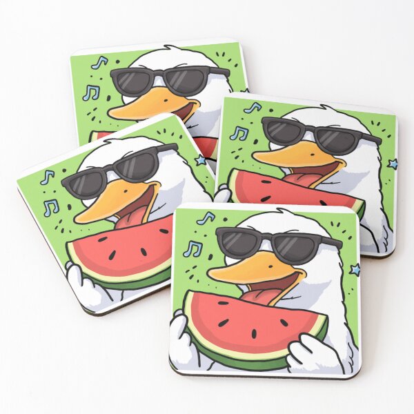 Item preview, Cool Duck With Watermelon Chill Summer Cartoon Viber designed and sold by CollectionFunny.