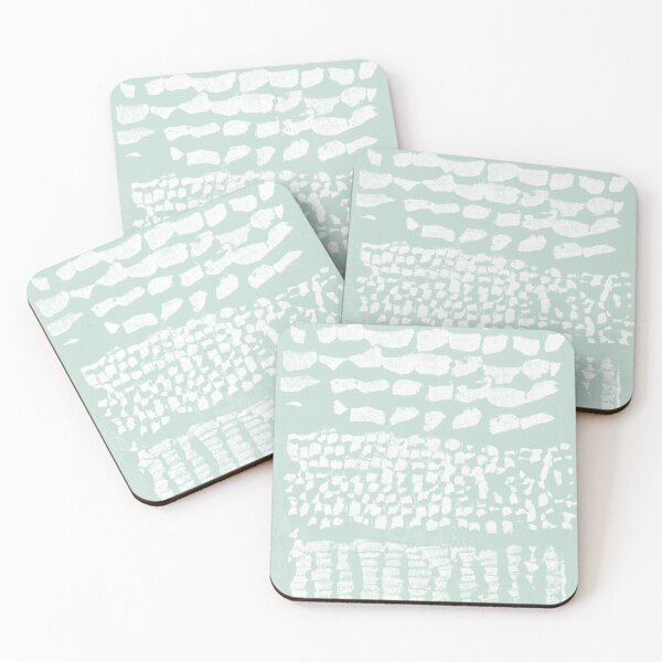 Item preview, Three Grains Textured Monoprint - Mint + Snow designed and sold by Irene Estelle.