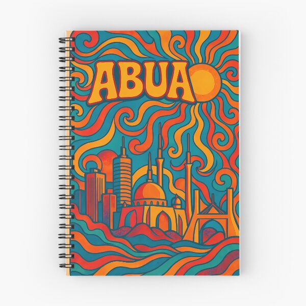 Artikelvorschau, Psychedelisches Poster von Abuja | Neon-Skyline & modernes Hauptstadtflair | Lebendige abstrakte nigerianische Stadtkunst entworfen und verkauft von PaintedPixels01.