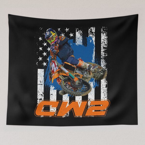 Item preview, CW2 Motocross Rider American Flag designed and sold by FroggyBaBoy.