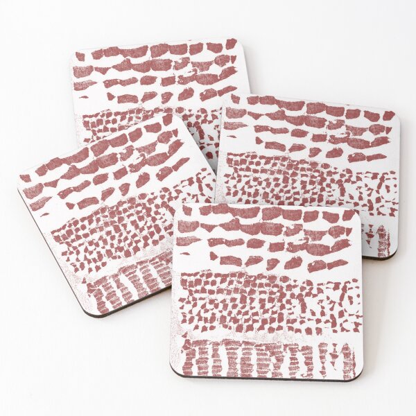 Item preview, Three Grains Textured Monoprint - Snow + Ruby designed and sold by Irene Estelle.