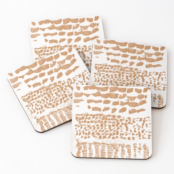 Item preview, Three Grains Textured Monoprint - Snow + Rust designed and sold by Irene Estelle.