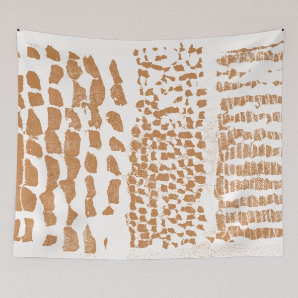 Item preview, Three Grains Textured Monoprint - Snow + Rust designed and sold by Irene Estelle.