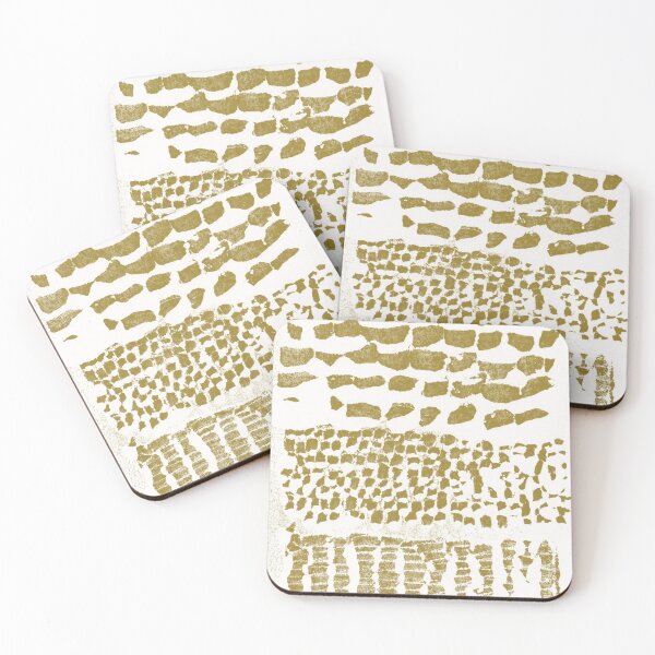 Item preview, Three Grains Textured Monoprint - Snow + Ochre designed and sold by Irene Estelle.