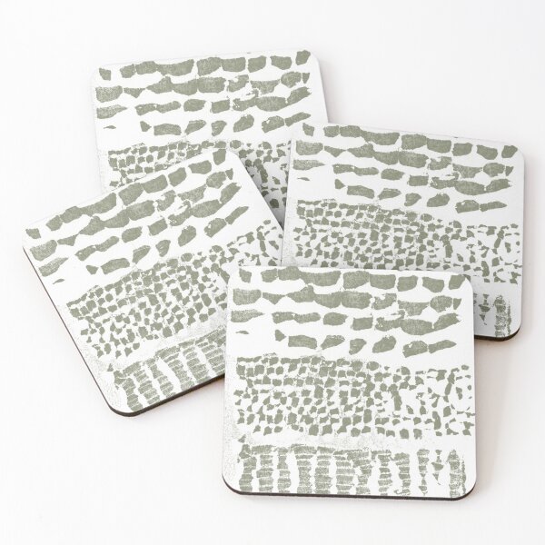 Item preview, Three Grains Textured Monoprint - Snow + Sage designed and sold by Irene Estelle.