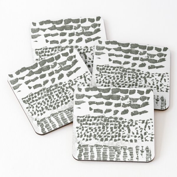 Item preview, Three Grains Textured Monoprint - Snow + Pine designed and sold by Irene Estelle.