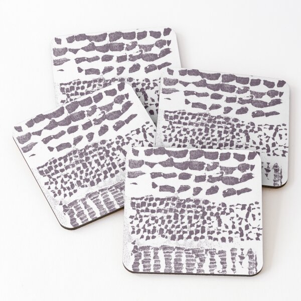 Item preview, Three Grains Textured Monoprint - Snow + Fig designed and sold by Irene Estelle.