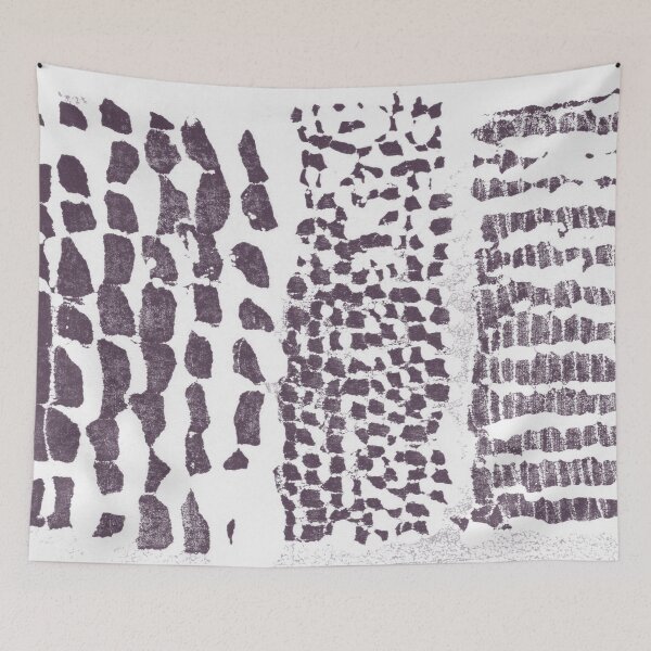 Item preview, Three Grains Textured Monoprint - Snow + Fig designed and sold by Irene Estelle.