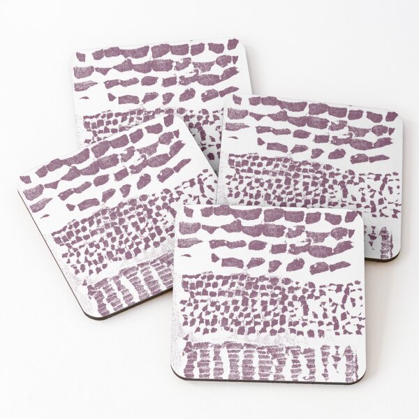 Item preview, Three Grains Textured Monoprint - Snow + Beet designed and sold by Irene Estelle.